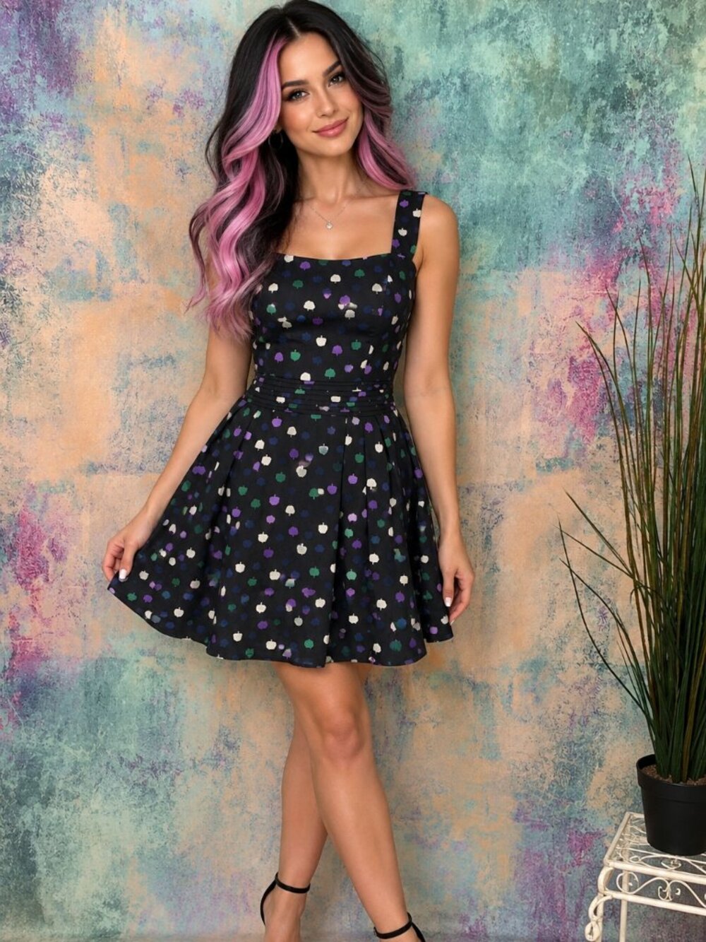 NWT 📌Freebird by Steven Cute Design "Tiny Trees" Work to Weekend Dress